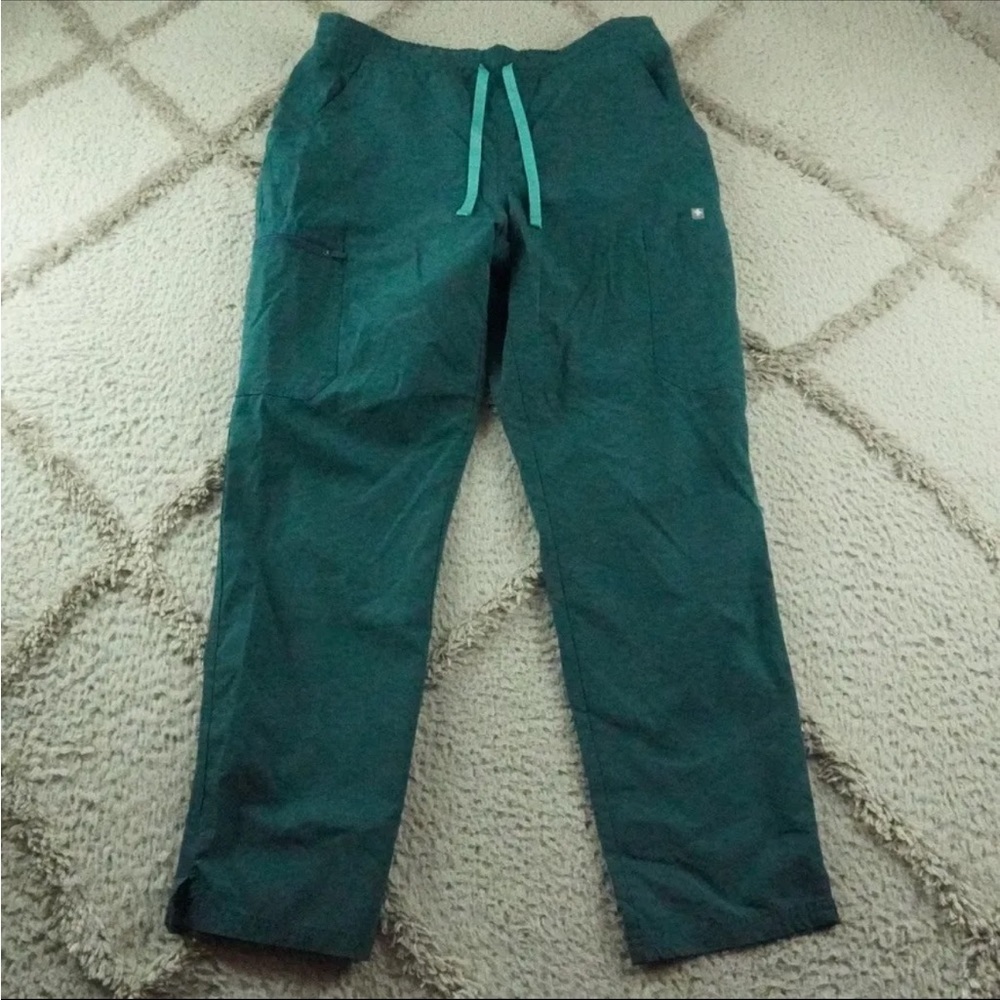 Figs Srub Pants Womens Petite Medium Green Slim Straight Fit Medical Wear